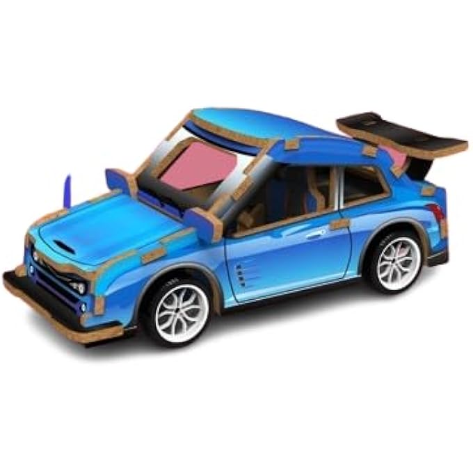 3D WOODEN SPORTS CAR PUZZLE  DIY MINI VEHICLE MODEL KIT WITH PULL-BACK ACTION | 22-PIECE BUILD & PLAY TOY FOR KIDS & ADULTS | STEM LEARNING, ECO-FRIENDLY WOOD | NO TOOLS NEEDED | AGE 6+ - Image 1